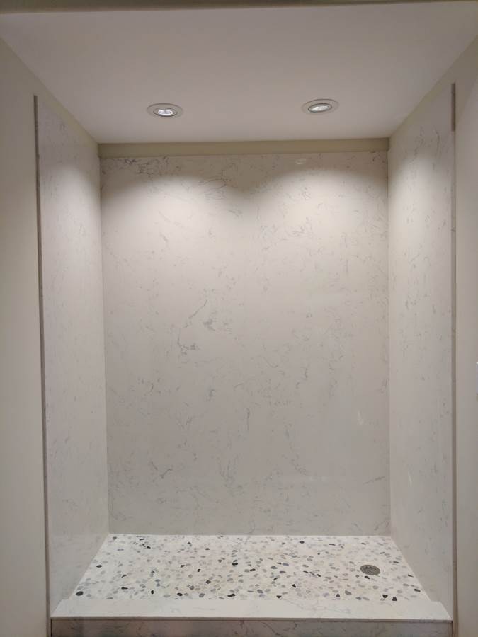Shower Panels C Cabinets And Granite, Quartz Shower Surround